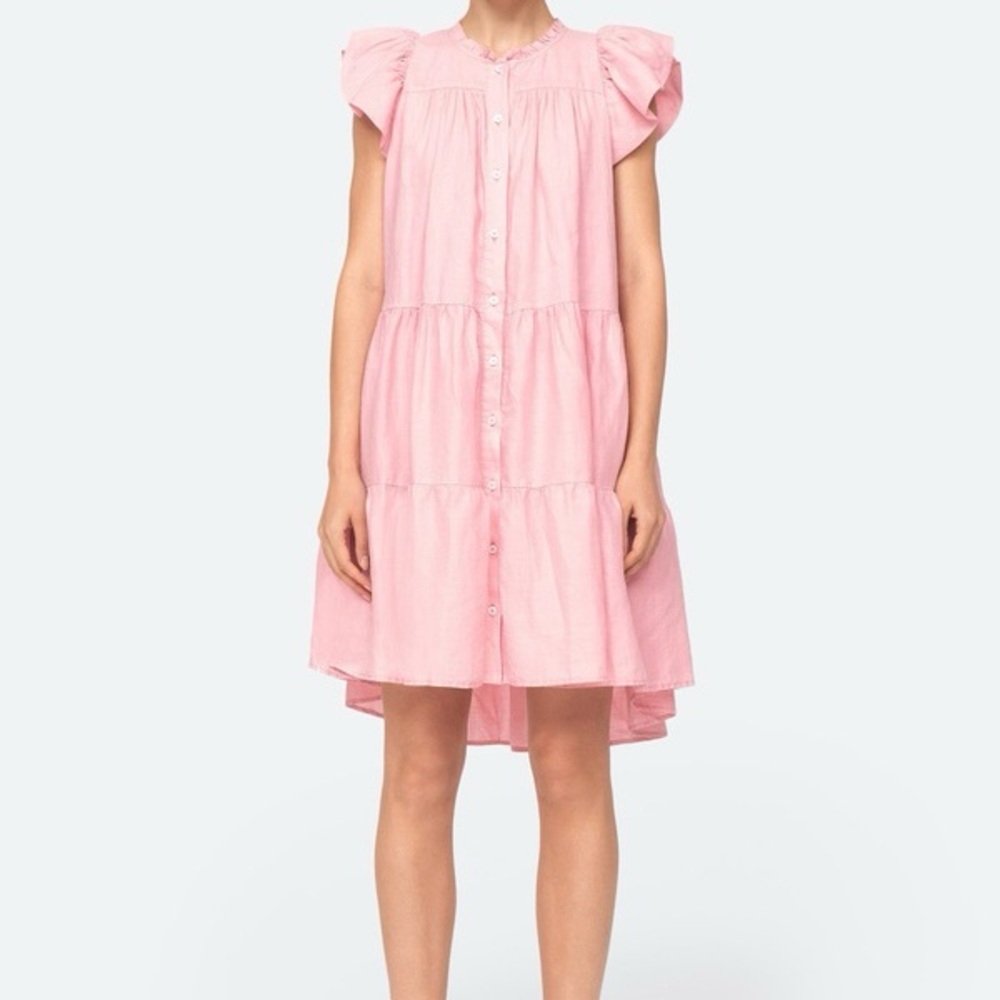 NWOT Sea New York Shannon scalloped dress in pink Ramie‎ XXS